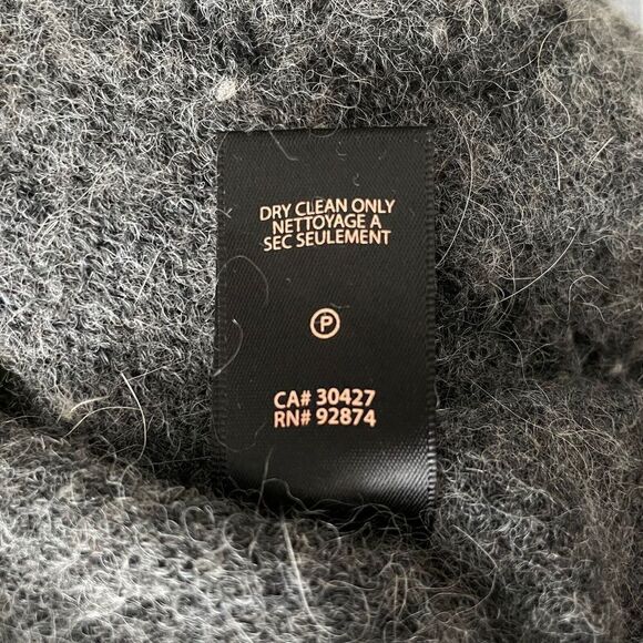 ELLA MOSS Womens Gray Leopard Sweater Rear Zip Wool-Angora Blend Soft Small S - Picture 7 of 8